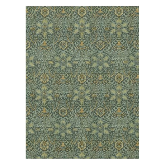 William Morris Ispahan Teal Grün Floral Art Tischdecke (Vorderseite)