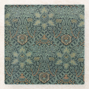 William Morris Ispahan Tealgrün Floral Art Glasuntersetzer