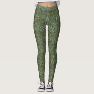 William Morris Ispahan Tealgrün Floral Art Leggings