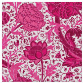 William Morris-Jacobean Blumen, Fuchsien-Rosa Stoff (Nahaufnahme)