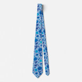 William Morris-Jacobean Blumen, Kobalt-Blau Krawatte (Vorderseite)
