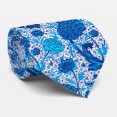 William Morris-Jacobean Blumen, Kobalt-Blau Krawatte (Gerollt)