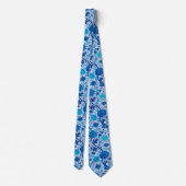 William Morris-Jacobean Blumen, Kobalt-Blau Krawatte (Rückseite)