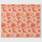 William Morris-Jacobean Blumen-, korallenrote Geschenkpapier (Flach)