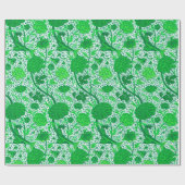 William Morris-Jacobean Blumen-, Smaragdgrün Geschenkpapier (Flach)