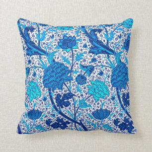 William Morris Jacobean Floral, Kobaltblau Kissen