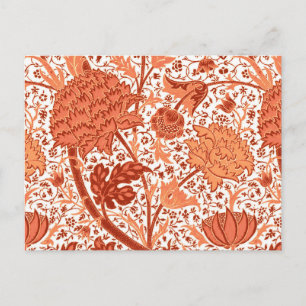 William Morris Jacobean Floral, Korallenorange Postkarte
