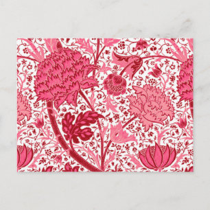 William Morris Jacobean Floral, Korallenrosa Postkarte
