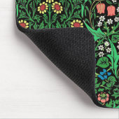 William Morris Jacobean Floral, schwarzer Hintergr Mousepad (Ecke)