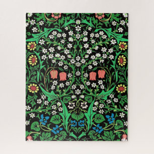 William Morris Jacobean Floral, schwarzer Hintergr Puzzle