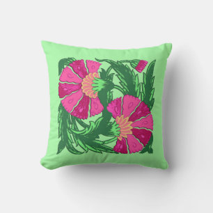 William Morris-Jacobean, pinkfarbenes rosa und Kissen