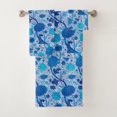 William Morris Jacobobobohne Floral, Cobalt Blue Badhandtuch Set (Insitu)