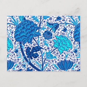 William Morris Jacobobobohne Floral, Cobalt Blue Postkarte