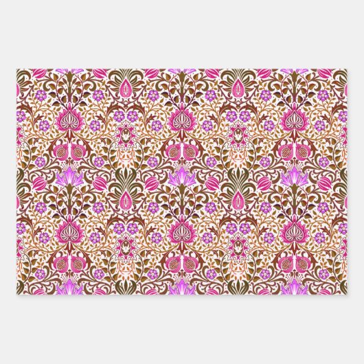 William Morris Jacobobobohne Floral Damask, multi Geschenkpapier Set (Vorderseite)