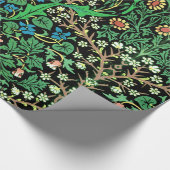 William Morris Jacobobobohne, floral, schwarzer Hi Geschenkpapier (Ecke)