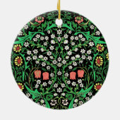 William Morris Jacobobobohne, floral, schwarzer Hi Keramik Ornament (Hinten)