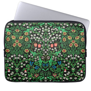 William Morris Jacobobobohne, floral, schwarzer Hi Laptopschutzhülle