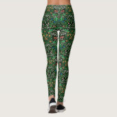 William Morris Jacobobobohne, floral, schwarzer Hi Leggings (Rückseite)