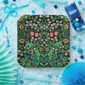 William Morris Jacobobobohne, floral, schwarzer Hi Pappteller (Party)