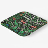 William Morris Jacobobobohne, floral, schwarzer Hi Pappteller (Gewinkelt)