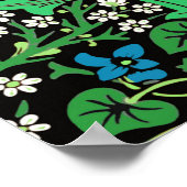 William Morris Jacobobobohne, floral, schwarzer Hi Poster (Ecke)