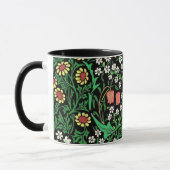 William Morris Jacobobobohne, floral, schwarzer Hi Tasse (Links)