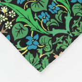 William Morris, Jacobobohne, Flora, schwarzer Hint Fleecedecke (Ecke)