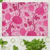 William Morris Jacobobohne Floral, Fuchsia Pink Ha Geschirrtuch (Gefaltet)