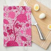 William Morris Jacobobohne Floral, Fuchsia Pink Ha Geschirrtuch (Viertel Falte)