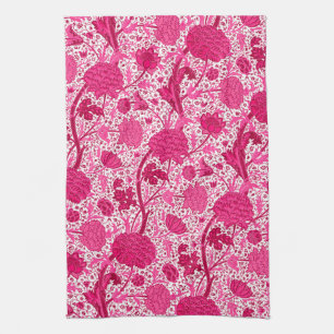 William Morris Jacobobohne Floral, Fuchsia Pink Ha Geschirrtuch
