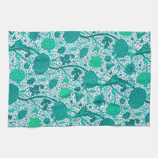 William Morris Jacobobohne, türkis Geschirrtuch (Horizontal)