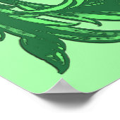 William Morris Jacobobon, Fuchsia Pink und Green Poster (Ecke)