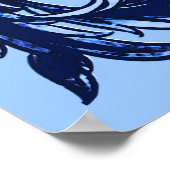 William Morris Jacobohne, Marine und Light Blue Poster (Ecke)