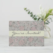William Morris Jasmin-Blumenmuster Einladung (Stehend Vorderseite)