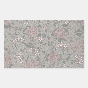 William Morris Jasmin-Blumenmuster Rechteckiger Aufkleber