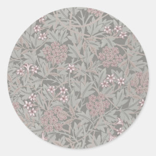 William Morris Jasmin-Blumenmuster Runder Aufkleber
