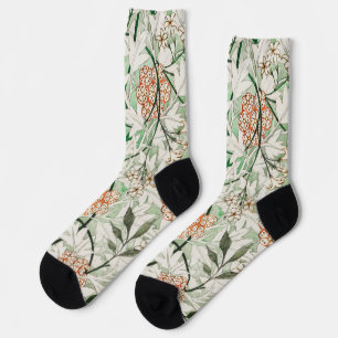 William Morris Jasmin-Garten-Blumen-Klassiker Socken