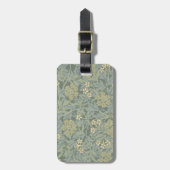 William Morris Jasmine Blau Grüne Botanische Kunst Gepäckanhänger (Vorderseite vertikal)