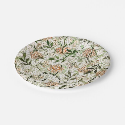 William Morris Jasmine Blossom Garden Design Pappteller (Schrägansicht)