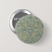 William Morris Jasmine Blue Green Botanic Art Button (Vorne & Hinten)