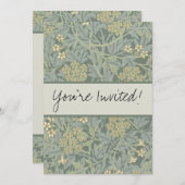 William Morris Jasmine Blue Green Botanic Art Einladung (Vorne/Hinten)