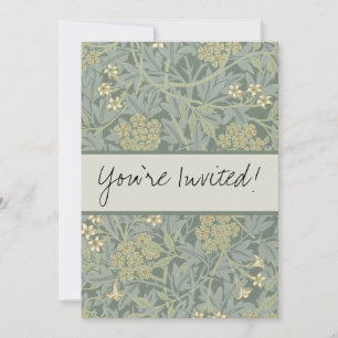 William Morris Jasmine Blue Green Botanic Art Einladung