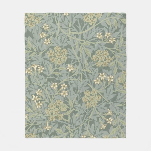 William Morris Jasmine Blue Green Botanic Art Fleecedecke (Vorderseite)