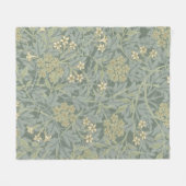 William Morris Jasmine Blue Green Botanic Art Fleecedecke (Vorderseite (Horizontal))