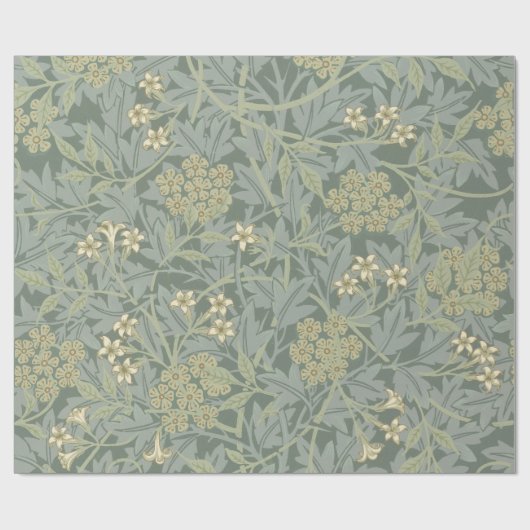 William Morris Jasmine Blue Green Botanic Art Geschenkpapier (Flach)
