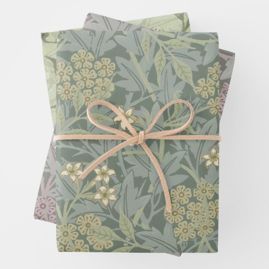 William Morris Jasmine Blue Green Botanic Art Geschenkpapier Set (Beispiel)
