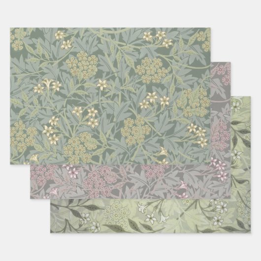 William Morris Jasmine Blue Green Botanic Art Geschenkpapier Set (Set)