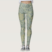 William Morris Jasmine Blue Green Botanic Art Leggings (Vorderseite)
