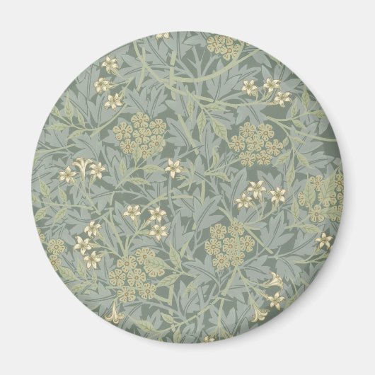 William Morris Jasmine Blue Green Botanic Art Magnet (Vorne)