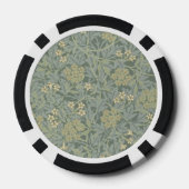 William Morris Jasmine Blue Green Botanic Art Pokerchips (Rückseite)